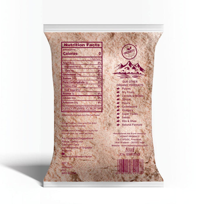 Orgabite Himalayan Dark Pink Salt(Certified ORGANIC) - 1 kg