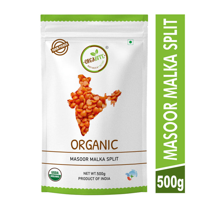 Orgabite Malka Masoor Dal Split (Certified ORGANIC) - 500 g