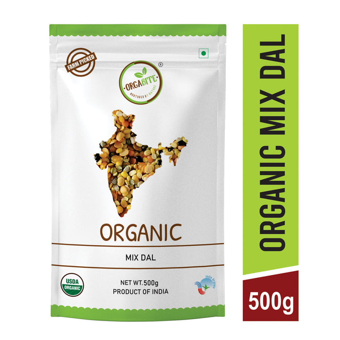 Orgabite Mix Dals (Pancharanga Dal) (Certified ORGANIC) - 500 g