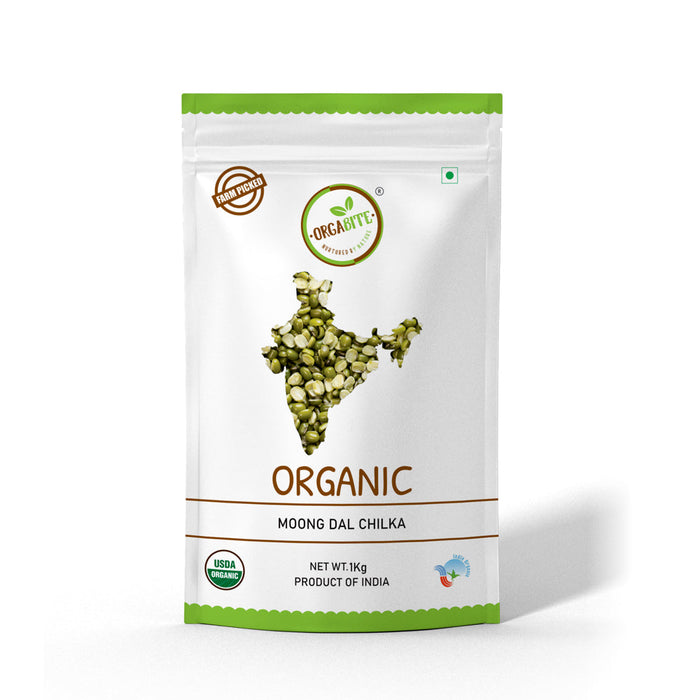 Orgabite Green Moong Dal Split (Certified ORGANIC) - 1 Kg