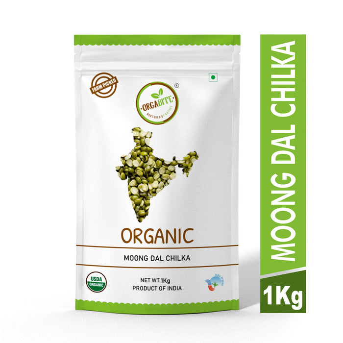 Orgabite Green Moong Dal Split (Certified ORGANIC) - 1 Kg