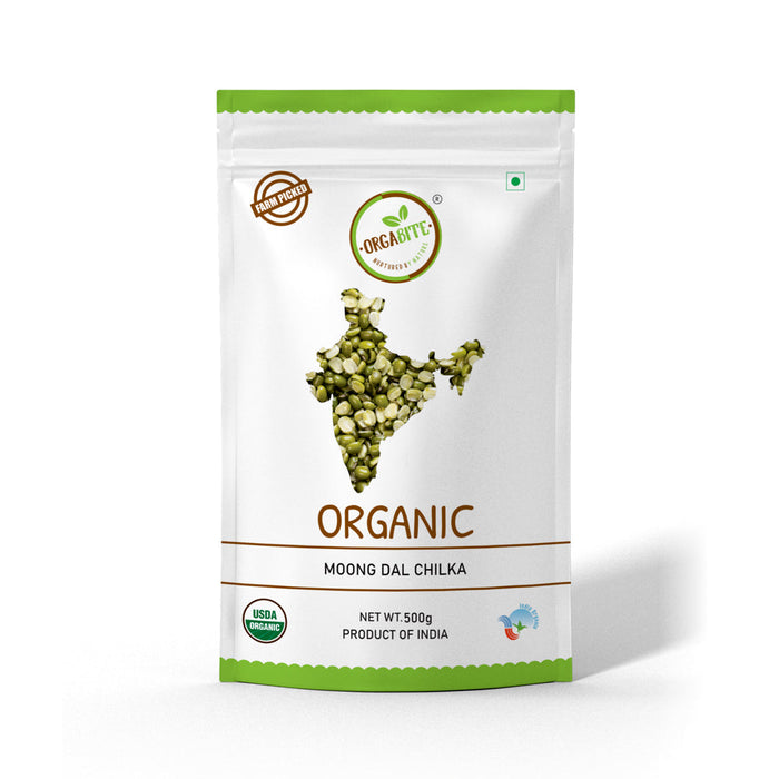 Orgabite Green Moong Dal Split (Certified ORGANIC) - 500 g