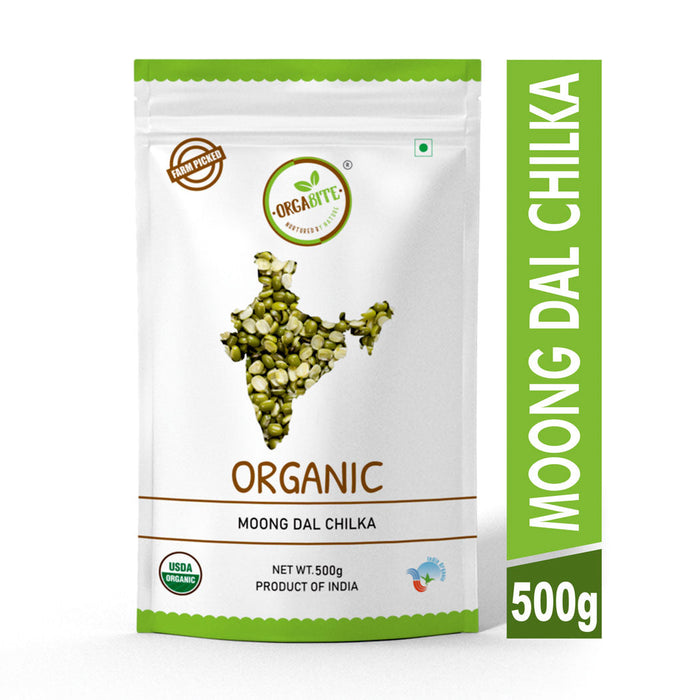 Orgabite Green Moong Dal Split (Certified ORGANIC) - 500 g