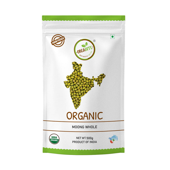 Orgabite Green Moong Dal Whole (Certified ORGANIC) - 500 g