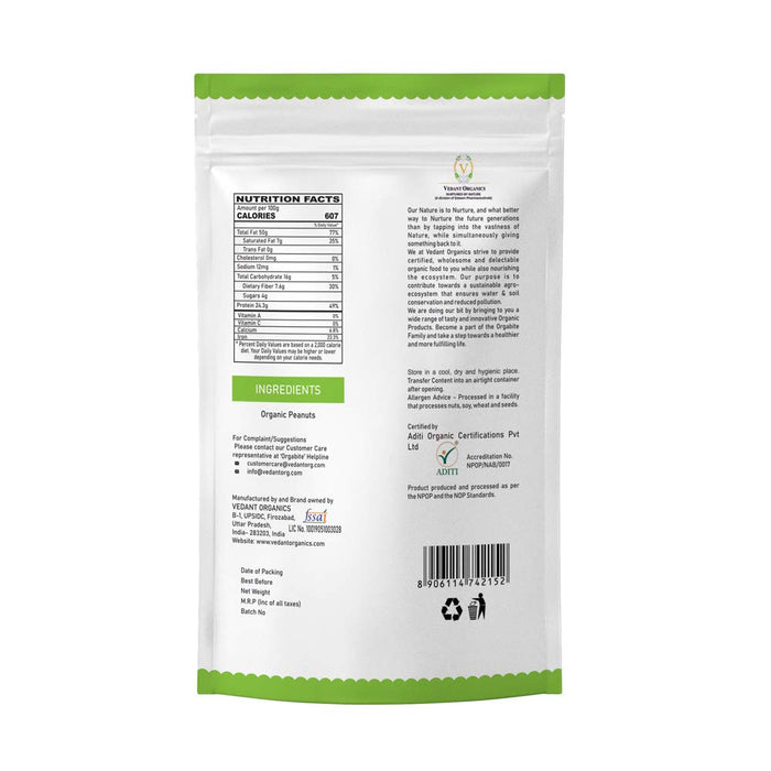 Orgabite Raw Peanuts (Certified ORGANIC) - 500 g