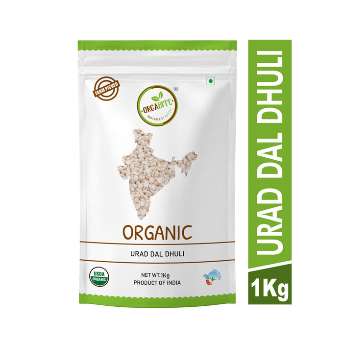 Orgabite White Urid Dal Split (Certified ORGANIC) - 1 Kg