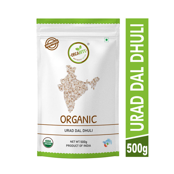 Orgabite White Urid Dal Split (Certified ORGANIC) - 500 g