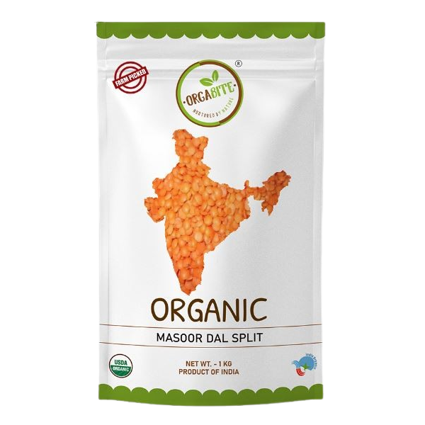 Orgabite Malka Masoor Dal Split (Certified ORGANIC) - 1 Kg