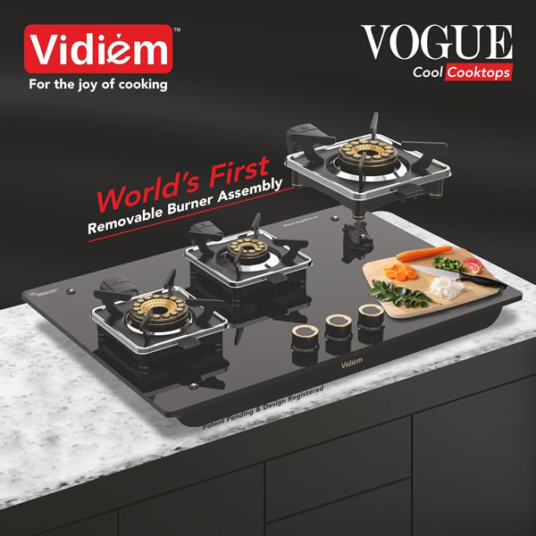 Vidiem Vogue 3 Burner Gas Cooktop/Hob - 1 Pc