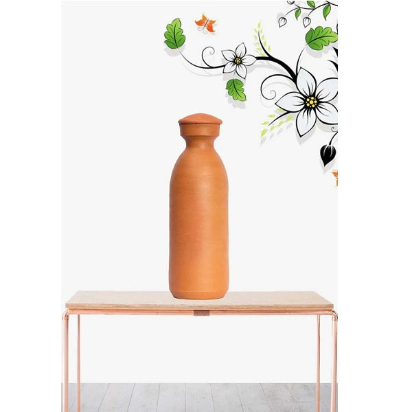 Terracotta Water Bottle With Lid - 1 L