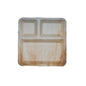 Waangoo Eco Friendly Biodegradable Disposable Areca Leaf Square Plates (With Compartment) - 10 Inches (10 pcs)