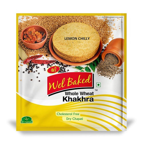 Wel Baked Whole Wheat Khakhra Lemon Chilly - 200 g