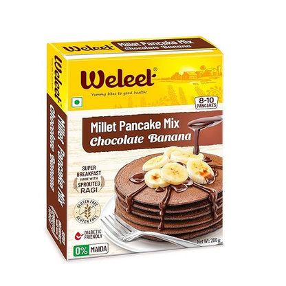 Weleet Chocolate Banana Millet Pancake Mix - 200 g