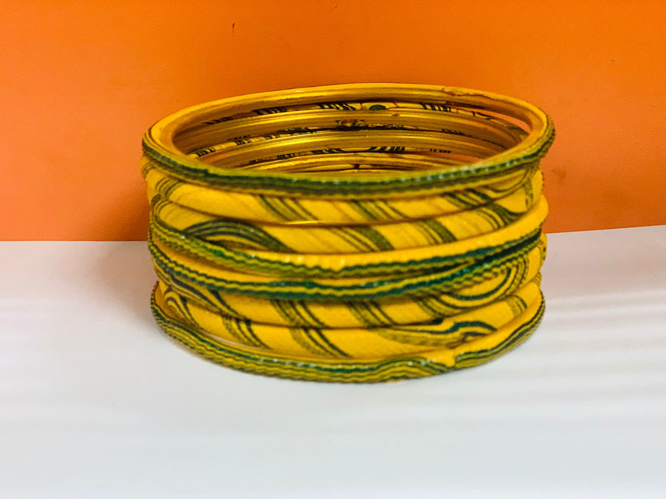 Stylish Clay Coated Designer Bangle Set Yellow (2.5) - 1 Pc