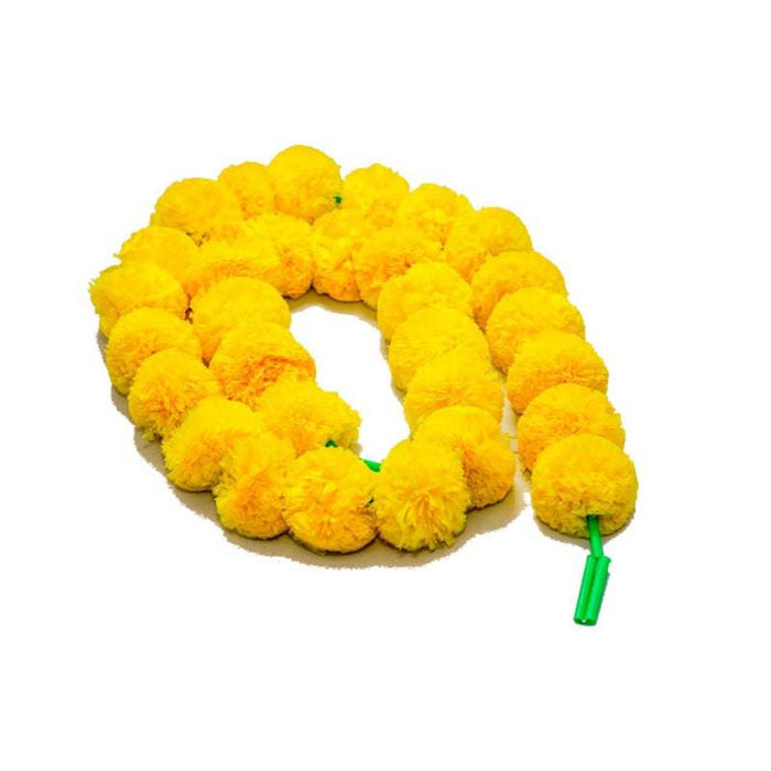 Artificial Marigold Flowers Garland For Decoration Yellow - Set of 2