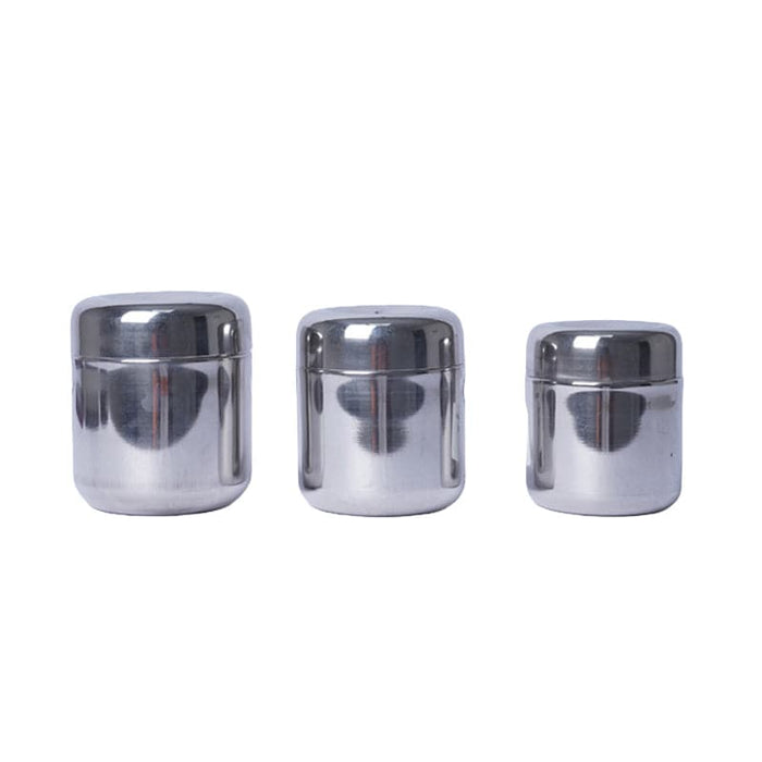 Stainless Steel Apple Dabba Plain - Set of 3