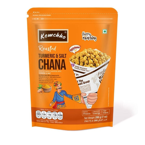 KEMCHHO Roasted Chana With Turmeric & Salt - 200 g