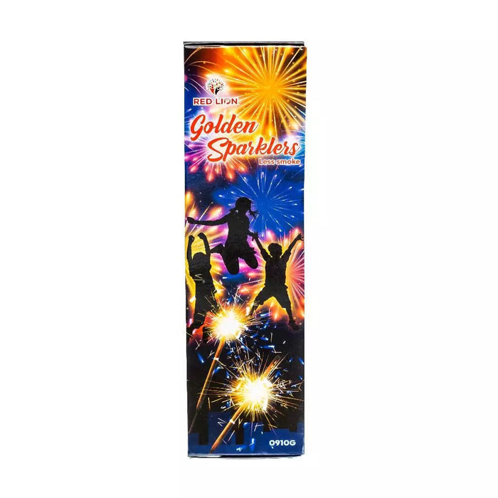 10 Inch Low Smoke Golden Sparklers - 1 Box (100 Pcs)