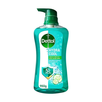 Dettol Hydra Cool Antibacterial Body wash Long Lasting Odour Protection With Menthol & Cucumber - 950 ml