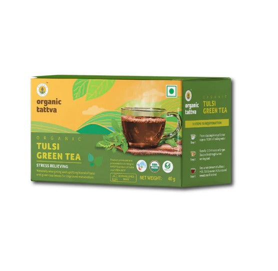 Organic Tattva Tulsi Green Tea(Certified ORGANIC) - 40 g / 20 bags