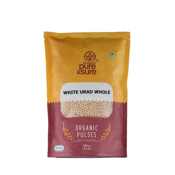 Phalada Pure & Sure Organic White Urid Dal Whole - 500 g