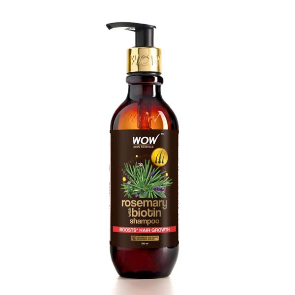 Wow Skin Science Rosemary & Biotin Hair Growth Shampoo Fights Hair Fall Grows New Hair - 250 ml