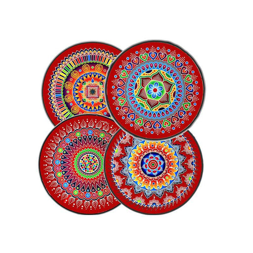 Kolam Sticker Red Small - Set of 3 - FromIndia.com