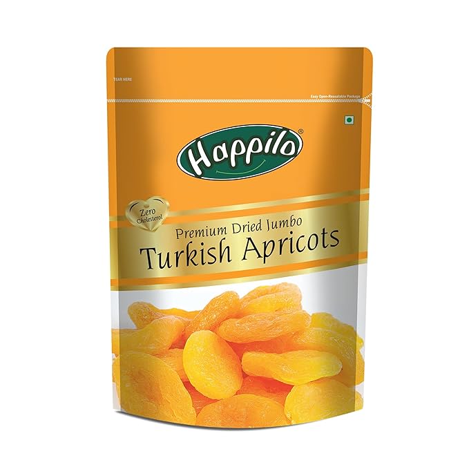 Happilo Dried Premium Turkish Apricots Vegan Sun Dried Apricots Gluten Free & Sodium Free  - 200 g