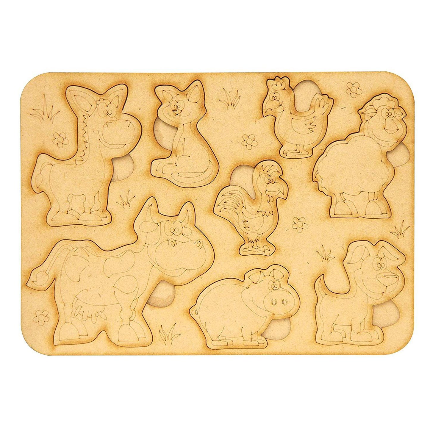 Baboon Paintable Wooden Animals Puzzle - 1 Pc