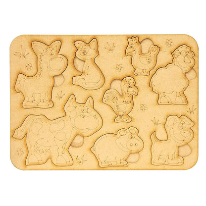 Baboon Paintable Wooden Animals Puzzle - 1 Pc