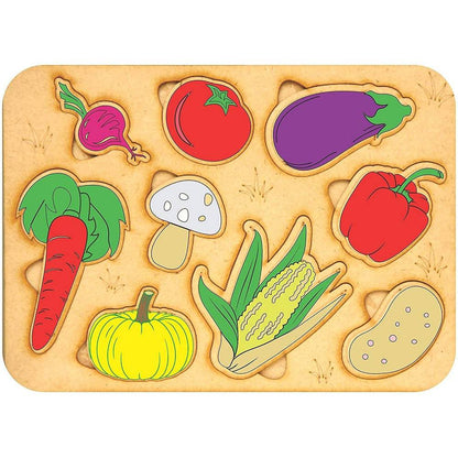 Baboon Paintable Wooden Vegetable Puzzle for Kids - 1 Pc