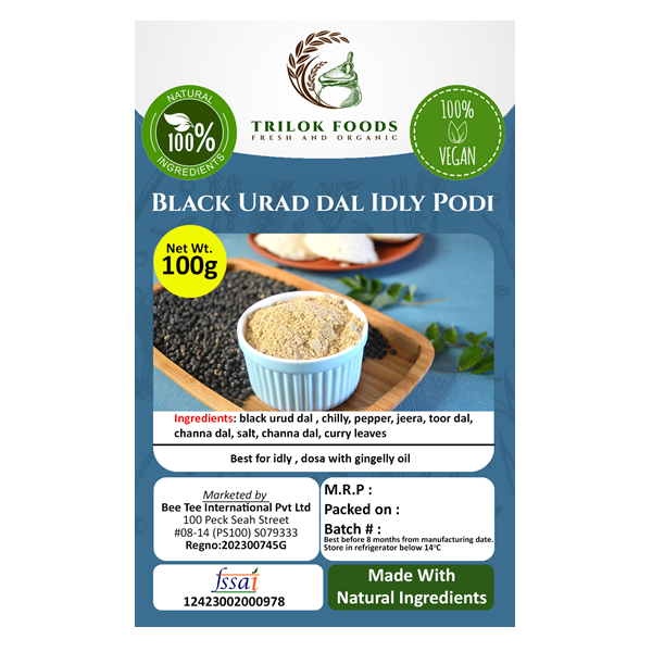 Trilok Foods Black Urid Dal Idly Podi - 100 g