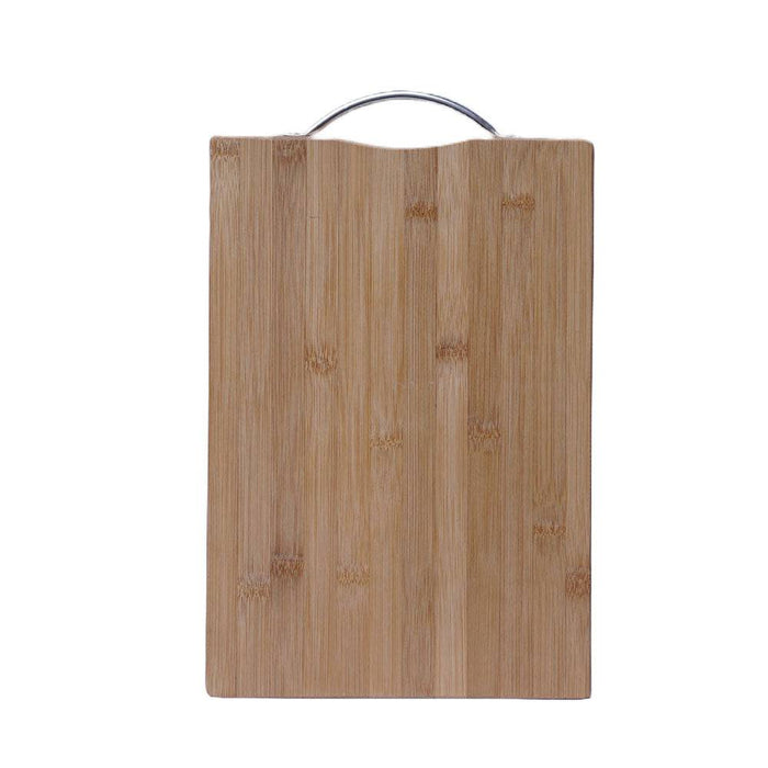 Natural Wood Chopping Board with SS Handle Rectangle - 1 Pc