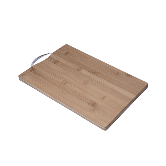 Natural Wood Chopping Board with SS Handle Rectangle - 1 Pc