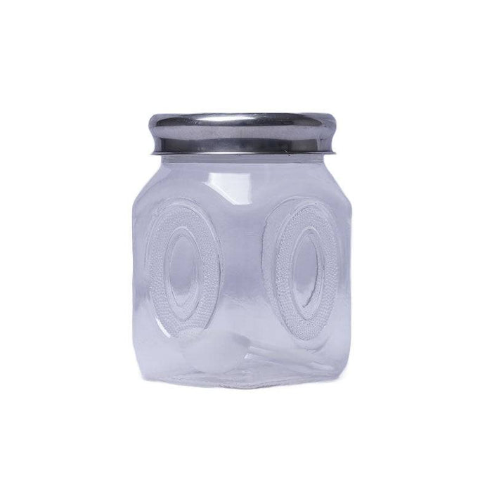 Plastic Jars With Metal Finish Lids - Set of 3(250 ml)