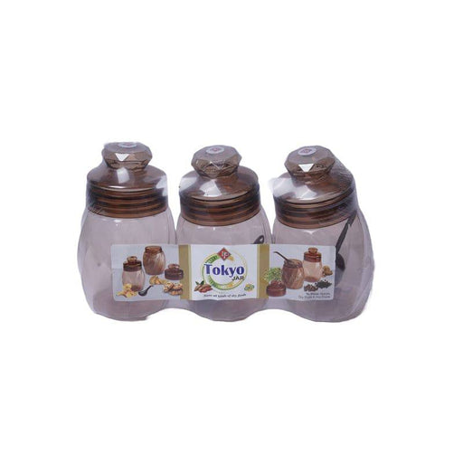 Plastic Tokiyo Jar set with lid 3 Pieces - FromIndia.com
