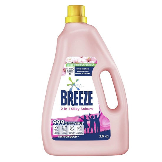 Breeze 2 in 1 Silky Sakura Liquid Detergent - 3.6 Kg