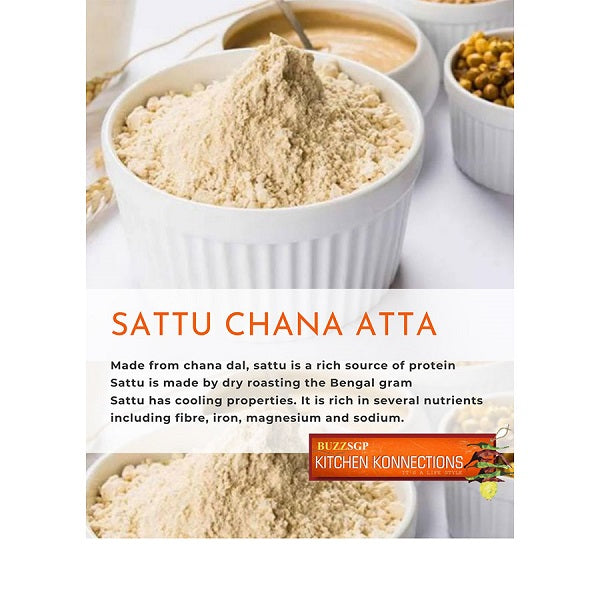 Buzzsgp Kitchen Konnections Chana Sattu Atta(Roasted Chickpea flour) - 500 g