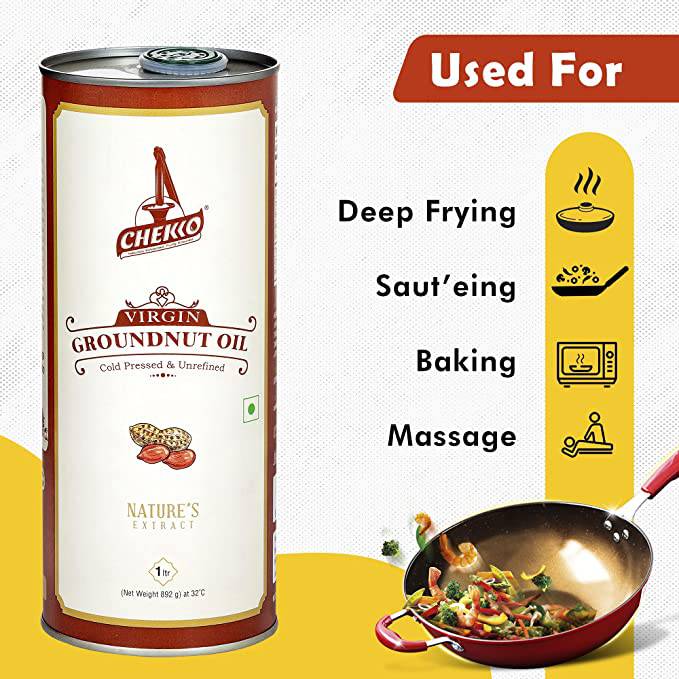 Chekko Virgin Groundnut Oil 5 ltr - FromIndia.com