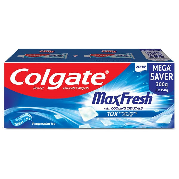 Colgate MaxFresh Peppermint Blue Gel Tooth Paste with Menthol for Super Fresh Breath Toothpaste - 300 g