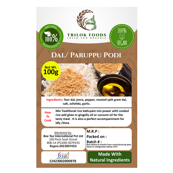 Trilok Foods Dal Paruppu Podi - 100 g