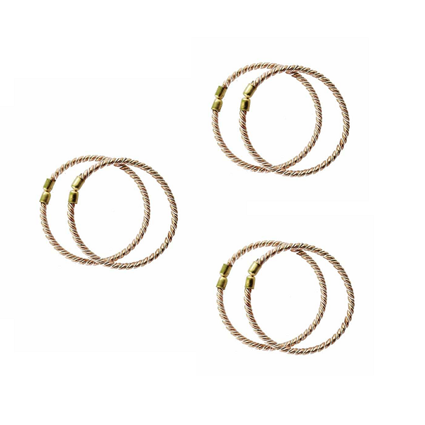 Kal Thandai Copper & Lead Twisted Anklet - Set of 6