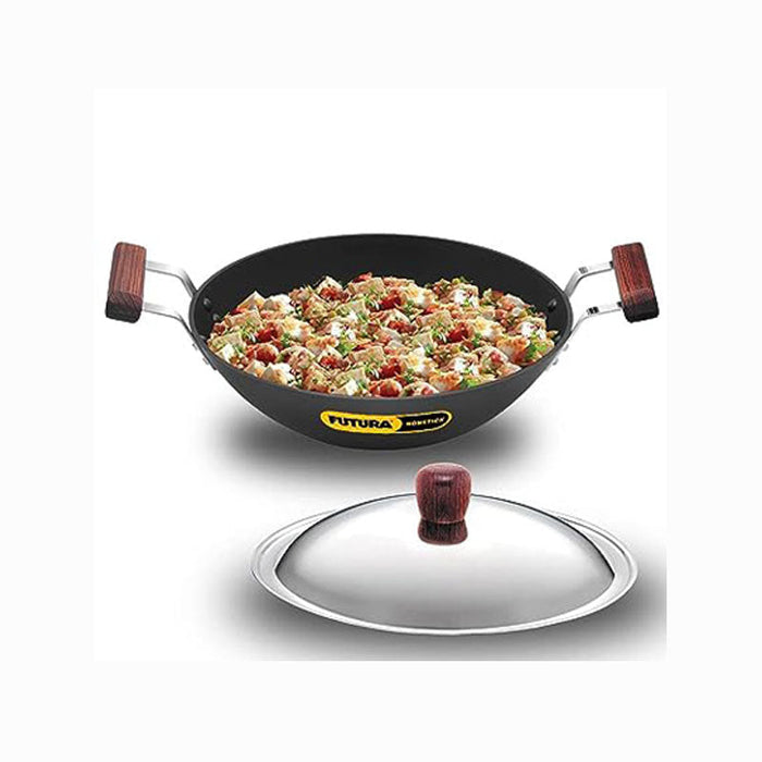 Hawkins Futura Nonstick Deep Fry Pan With Stainless Steel Lid - 1 Pc ( 2.5 L)