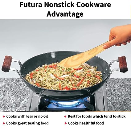 Hawkins Futura Nonstick Deep Fry Pan With Stainless Steel Lid - 1 Pc ( 2.5 L)