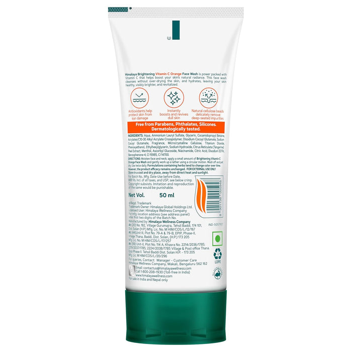 Himalaya Brightening Vitamin C Orange Face Wash - 100 ml