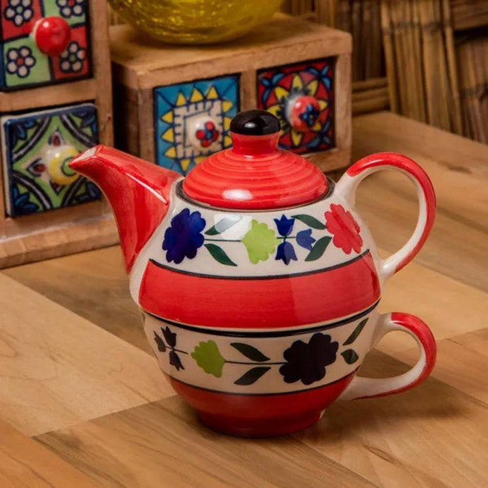 Hand Painted Ceramic Tea Pot Kettle Set - 1 Pc