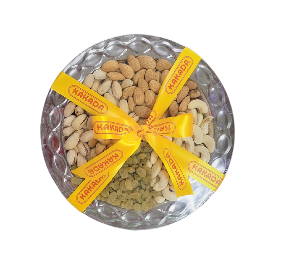 KAKADA'S Silver Tray Dry Fruits & Nuts Gift Pack - 300 g