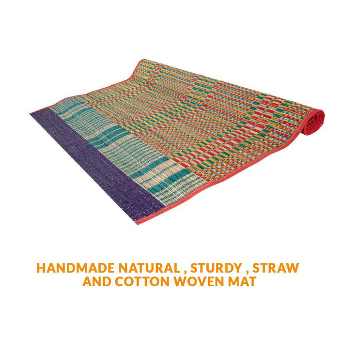 Multicolour Korai Grass Mat - 1 Pc