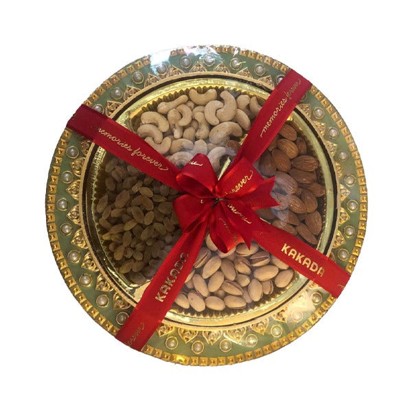 Kakada's Golden Milky Green Tray Dry Fruits and Nuts Gift Pack - 300 g