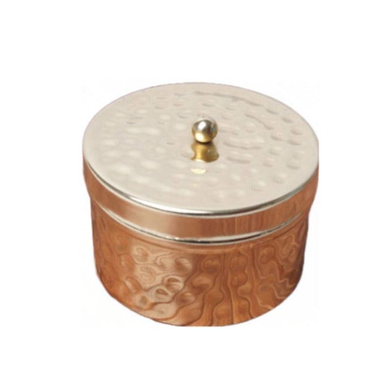 Metal Golden Hammered Candle Brass Finish - 1 Pc